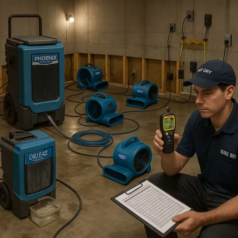 Structural Drying and Dehumidification process in Fanwood, NJ